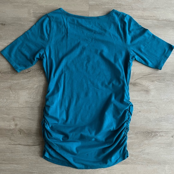 Motherhood Maternity Short Sleeve Cotton Shirts Set of 2 SZ S Red Blue - Picture 7 of 8